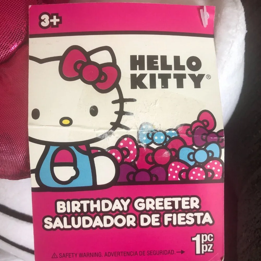 Hello Kitty Huge Plush 24" Tall Birthday Greeter Polka Dot Dress Collector NWT - Picture 7 of 8